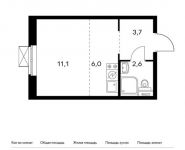 1-комнатная квартира площадью 23.4 кв.м,  | цена 3 006 900 руб. | www.metrprice.ru