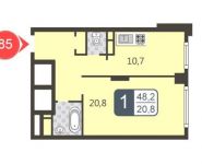 1-комнатная квартира площадью 48.2 кв.м в ЖК "Богородский", бульвар Маршала Рокоссовского, 6к1А | цена 7 481 000 руб. | www.metrprice.ru