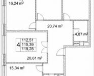 4-комнатная квартира площадью 115.6 кв.м, Лазоревый пр., 3 | цена 28 582 073 руб. | www.metrprice.ru