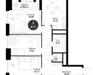 3-комнатная квартира площадью 85.4 кв.м, ул Поляны, д. 5 | цена 12 888 219 руб. | www.metrprice.ru