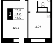 1-комнатная квартира площадью 45.5 кв.м, Клубная, 13 | цена 4 747 470 руб. | www.metrprice.ru