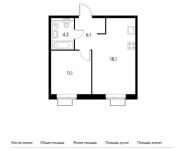 1-комнатная квартира площадью 39.5 кв.м, Сосенское п, Александры Монаховой ул, 96к2 | цена 4 617 550 руб. | www.metrprice.ru