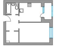 1-комнатная квартира площадью 36.4 кв.м, Полевая улица, д.1 | цена 2 733 600 руб. | www.metrprice.ru