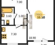 1-комнатная квартира площадью 38.5 кв.м, Грайвороновский 2-й пр., 38С1 | цена 5 444 000 руб. | www.metrprice.ru