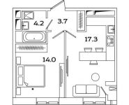 1-комнатная квартира площадью 39.3 кв.м, Рязанский проспект, д.влд 2 | цена 6 884 809 руб. | www.metrprice.ru
