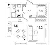 1-комнатная квартира площадью 36.2 кв.м, Рязанский проспект, д.влд 2 | цена 6 439 219 руб. | www.metrprice.ru