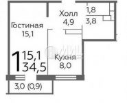 1-комнатная квартира площадью 35 кв.м, 2-я Звенигородская улица, 11 | цена 2 500 000 руб. | www.metrprice.ru