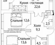 3-комнатная квартира площадью 68 кв.м, Юго-Восточный административный округ, район Лефортово, жилой квартал Символ, к4 | цена 13 831 200 руб. | www.metrprice.ru