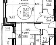 1-комнатная квартира площадью 40 кв.м, Бородинский бул. | цена 2 613 000 руб. | www.metrprice.ru