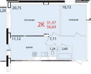 2-комнатная квартира площадью 56.64 кв.м в ЖК "Восточный Берег", 3 микрорайон, д.8 | цена 2 718 720 руб. | www.metrprice.ru