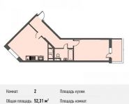 2-комнатная квартира площадью 52 кв.м в ЖК "Олимпийский", Стрелковая ул., 16 | цена 3 687 855 руб. | www.metrprice.ru