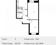 2-комнатная квартира площадью 45.7 кв.м, Софийская ул. | цена 3 540 616 руб. | www.metrprice.ru