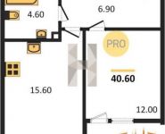1-комнатная квартира площадью 40.6 кв.м, Производственная улица, 6 | цена 5 689 910 руб. | www.metrprice.ru
