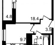 1-комнатная квартира площадью 38.7 кв.м, проспект Астрахова, 2 | цена 3 831 300 руб. | www.metrprice.ru