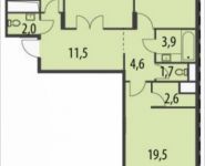 3-комнатная квартира площадью 99 кв.м, Олимпийский проспект, с10 | цена 22 759 793 руб. | www.metrprice.ru