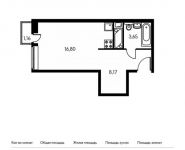 1-комнатная квартира площадью 28.55 кв.м, Цимлянская ул, 3 | цена 5 016 235 руб. | www.metrprice.ru