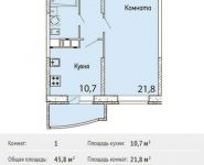 1-комнатная квартира площадью 45.8 кв.м, Заречная ул, 6 | цена 2 951 850 руб. | www.metrprice.ru