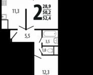 2-комнатная квартира площадью 52.5 кв.м, улица Маяковского, 24 | цена 5 040 000 руб. | www.metrprice.ru