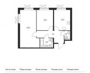 2-комнатная квартира площадью 64 кв.м, Полярная ул, 25с17 | цена 9 465 600 руб. | www.metrprice.ru
