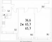 2-комнатная квартира площадью 65.7 кв.м, Строителей ул. | цена 3 613 500 руб. | www.metrprice.ru