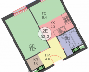 2-комнатная квартира площадью 33.2 кв.м, Авангардная, корп.7 | цена 3 851 200 руб. | www.metrprice.ru