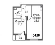 1-комнатная квартира площадью 54.8 кв.м, Серебрякова пр. | цена 9 021 477 руб. | www.metrprice.ru