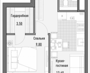 1-комнатная квартира площадью 36.36 кв.м, 1-я Ямская, 2 | цена 7 810 000 руб. | www.metrprice.ru