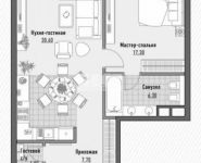 1-комнатная квартира площадью 63.9 кв.м, Центральная ул. | цена 58 690 000 руб. | www.metrprice.ru