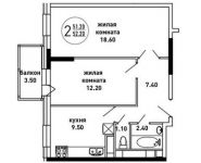 2-комнатная квартира площадью 58 кв.м, Гоголя ул, д. 12 | цена 1 950 080 руб. | www.metrprice.ru