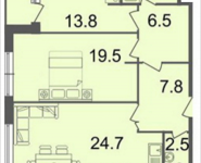 3-комнатная квартира площадью 81.3 кв.м, Серебрякова, 11-13, корп.2 | цена 12 073 050 руб. | www.metrprice.ru