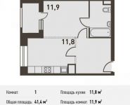 1-комнатная квартира площадью 41 кв.м, Головинское ш., 5 | цена 7 987 200 руб. | www.metrprice.ru