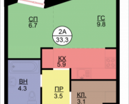 2-комнатная квартира площадью 37.2 кв.м, Некрасова, 6 | цена 3 024 360 руб. | www.metrprice.ru