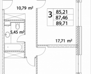 3-комнатная квартира площадью 87.46 кв.м, Лазоревый пр., 3, корп.7 | цена 18 548 691 руб. | www.metrprice.ru