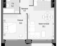 1-комнатная квартира площадью 53.74 кв.м, 1-я Ямская, 8 | цена 16 660 000 руб. | www.metrprice.ru