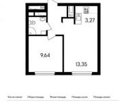 2-комнатная квартира площадью 32.7 кв.м, Заречная ул., 23 | цена 3 277 542 руб. | www.metrprice.ru