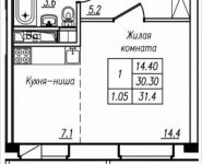 1-комнатная квартира площадью 31 кв.м, Просвещения ул. | цена 1 862 840 руб. | www.metrprice.ru