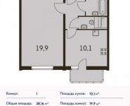 1-комнатная квартира площадью 38 кв.м, Ельнинская ул., 14 | цена 7 666 344 руб. | www.metrprice.ru