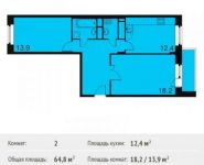 2-комнатная квартира площадью 64.8 кв.м, Ленина пр-т, 76 | цена 4 900 060 руб. | www.metrprice.ru