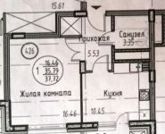 1-комнатная квартира площадью 37.6 кв.м, Рабочая ул., 4 | цена 2 973 000 руб. | www.metrprice.ru