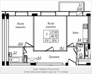 2-комнатная квартира площадью 50.6 кв.м, Просвещения, 12 | цена 2 798 660 руб. | www.metrprice.ru