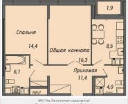 2-комнатная квартира площадью 62.9 кв.м, Стадионная улица, 4 | цена 5 557 215 руб. | www.metrprice.ru