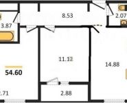 2-комнатная квартира площадью 54.6 кв.м, Производственная ул., 6 | цена 6 276 270 руб. | www.metrprice.ru