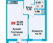 2-комнатная квартира площадью 46.74 кв.м, улица Заборье, д.28к1 | цена 2 788 975 руб. | www.metrprice.ru