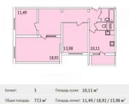 3-комнатная квартира площадью 77.3 кв.м, Гагарина пр-т, 5/5 | цена 6 106 700 руб. | www.metrprice.ru