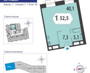 1-комнатная квартира площадью 52.6 кв.м, Староалексеевская улица, вл5 | цена 13 704 866 руб. | www.metrprice.ru