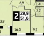 2-комнатная квартира площадью 51.6 кв.м, Путилковское шоссе, 4к2 | цена 5 650 810 руб. | www.metrprice.ru