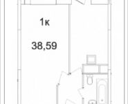 1-комнатная квартира площадью 38.59 кв.м, Ясная, 8, корп.6 | цена 2 766 517 руб. | www.metrprice.ru