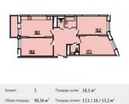 3-комнатная квартира площадью 90.4 кв.м, Дирижабельная улица, 1 | цена 8 132 400 руб. | www.metrprice.ru