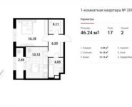 1-комнатная квартира площадью 46.24 кв.м,  | цена 7 153 417 руб. | www.metrprice.ru
