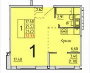 1-комнатная квартира площадью 32 кв.м, деревня Лопатино, 56 | цена 2 601 470 руб. | www.metrprice.ru